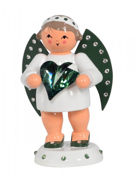 Christmas angel messenger of hope with Swarovski heart and candle base, 6 cm by KWO_2