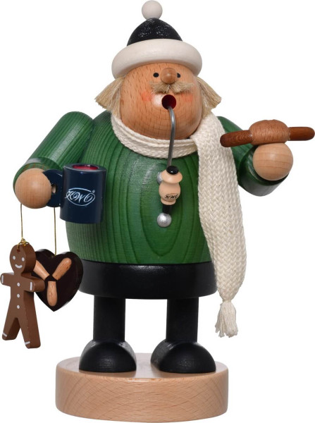 Smoking man Christmas market visitor, colored, 20 cm by KWO