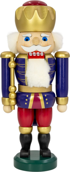 Nutcracker King Exclusive, 25 cm, indigo - raspberry by Seiffener Volkskunst eG