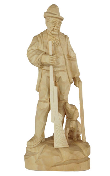 Stülpner Karl mit Hund, 16 cm, natur von Schnitzkunst aus dem Erzgebirge