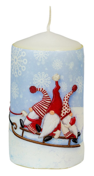 EWA pillar candle Christmas gnome Ø 60 mm x 110 mm height