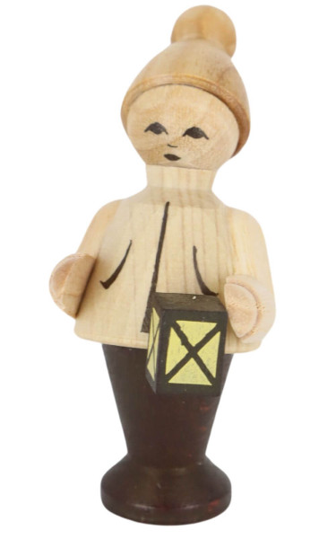 Miniature - Lantern child, 6 cm, natural by toy maker Günther